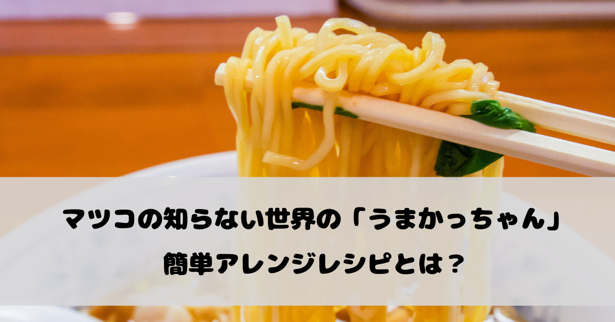 マツコの知らない世界で放送のうまかっちゃんの簡単アレンジとは？レシピや評価を紹介！