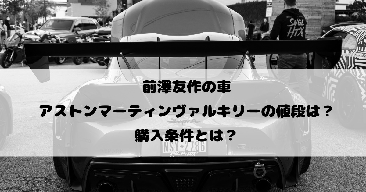 前澤友作の車アストンマーティンヴァルキリーの値段は？購入条件とは？