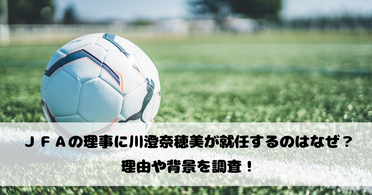 ＪＦＡの理事に川澄奈穂美が就任するのはなぜ？理由や背景を調査！