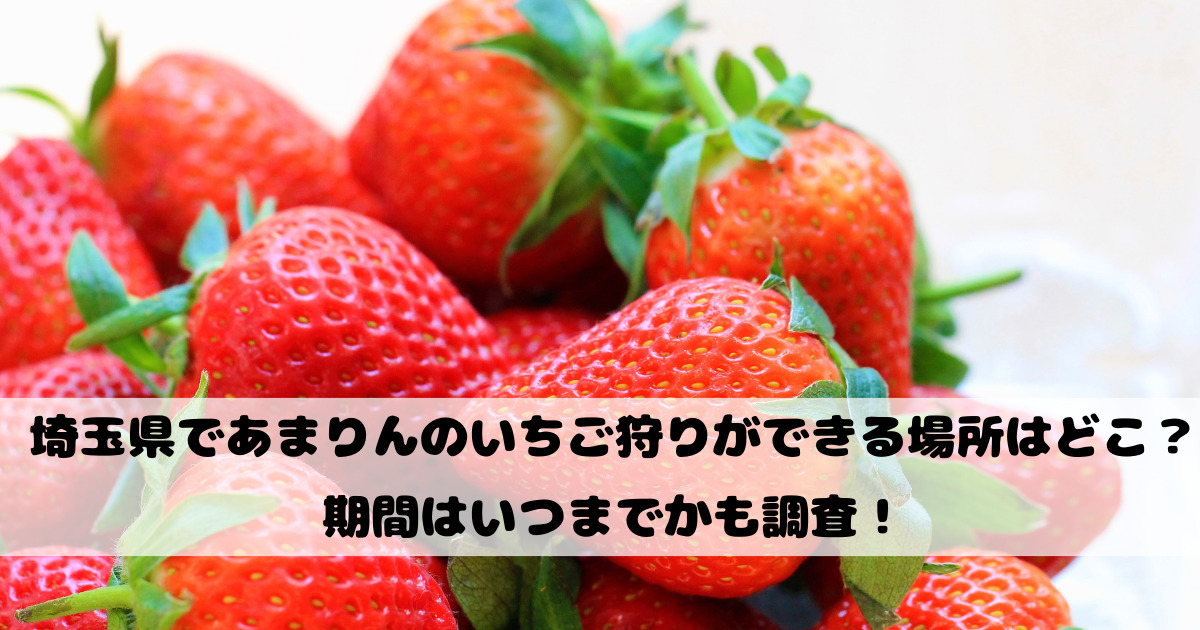 埼玉県であまりんのいちご狩りができる場所はどこ？期間はいつまでかも調査！