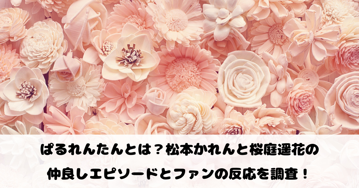 ぱるれんたんとは？松本かれんと桜庭遥花の仲良しエピソードとファンの反応を調査！