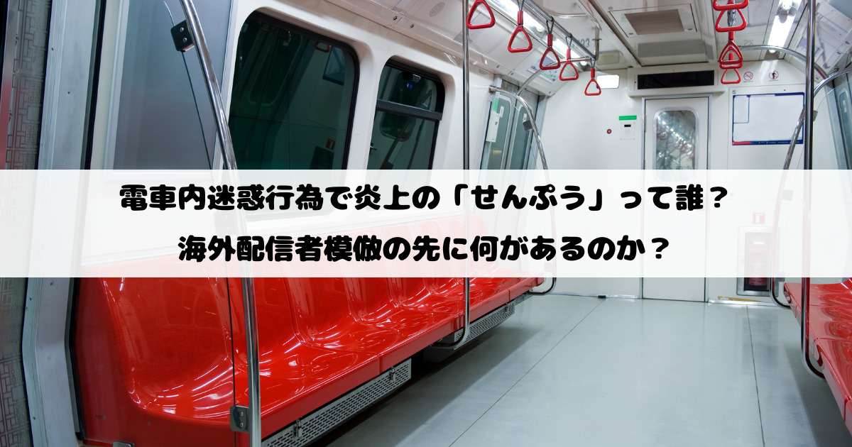 電車内迷惑行為で炎上の「せんぷう」って誰？海外配信者模倣の先に何があるのか？