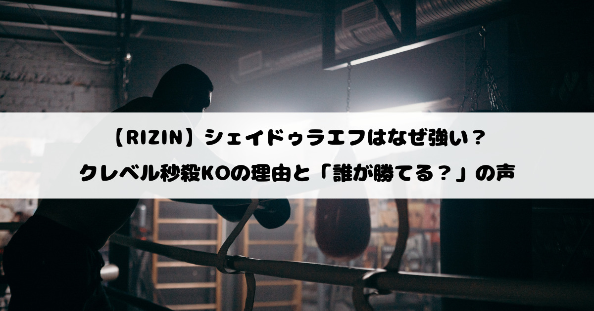 【RIZIN】シェイドゥラエフはなぜ強い？クレベル秒殺KOの理由と「誰が勝てる？」の声