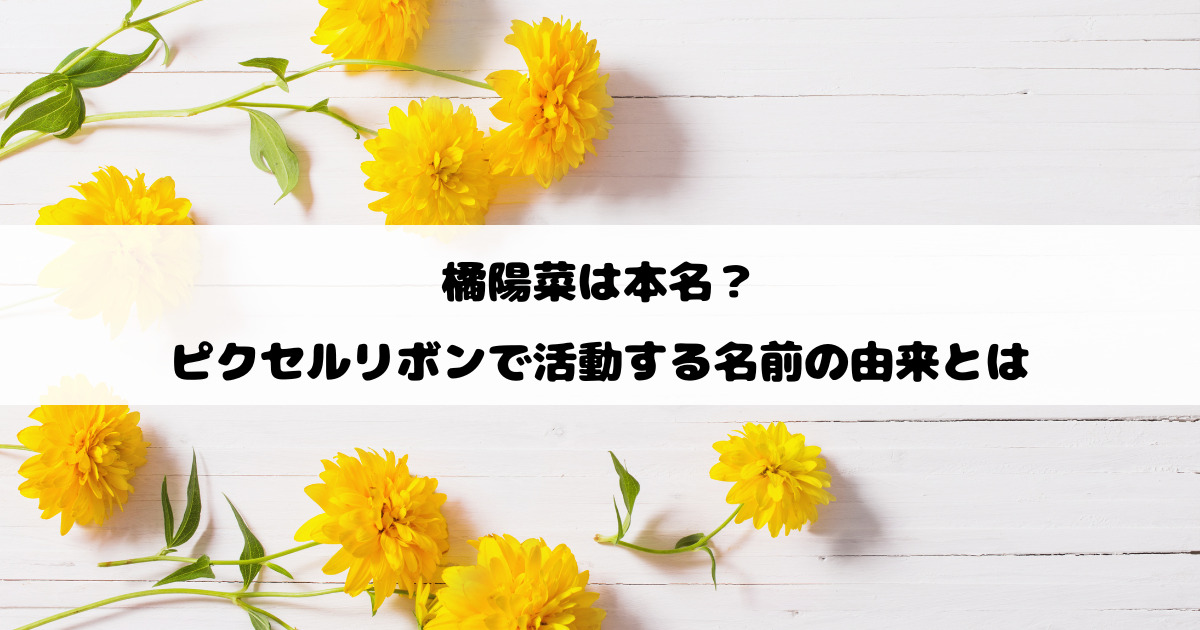 橘陽菜は本名？ピクセルリボンで活動する名前の由来とは